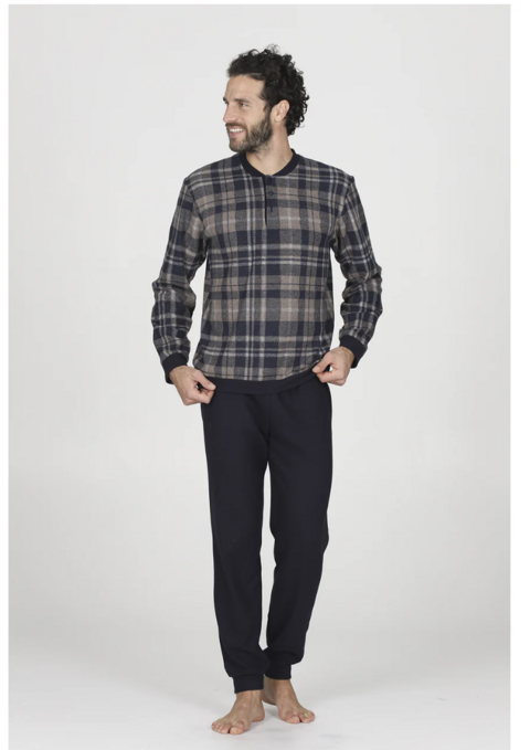 pigiama serafino in confortevole jacquard scozzese bordeaux julipet maglia serafino scozzese pantalone unica tinta