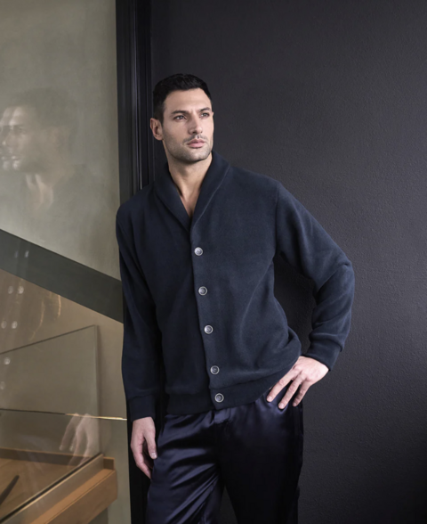 cardigan uomo in viscosa di pile luxor abbottonato julipet abbottonato
