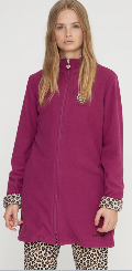 vestaglia donna pile con zip ed inserti Noidinotte micropile  lunghezza media