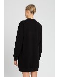 Abito girocollo nero con dettaglio collana di perle Twinset Felpato