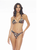 bikini triangolo con dettagli in oro e motivo etnico slip brasiliano con dettagli in oro miss bikini bikini triangolo , brasiliana