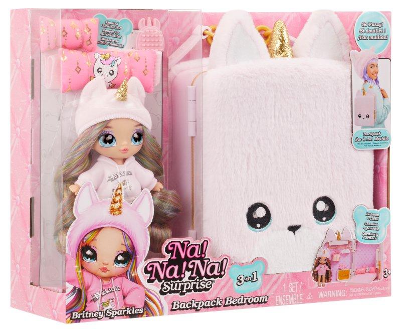 NaNaNA Surprise 3in1 Backpack Bedroom Unicorn Playset Britney Sparkles MGAE Enternaiment, Inc (LOL & NA NA NA)