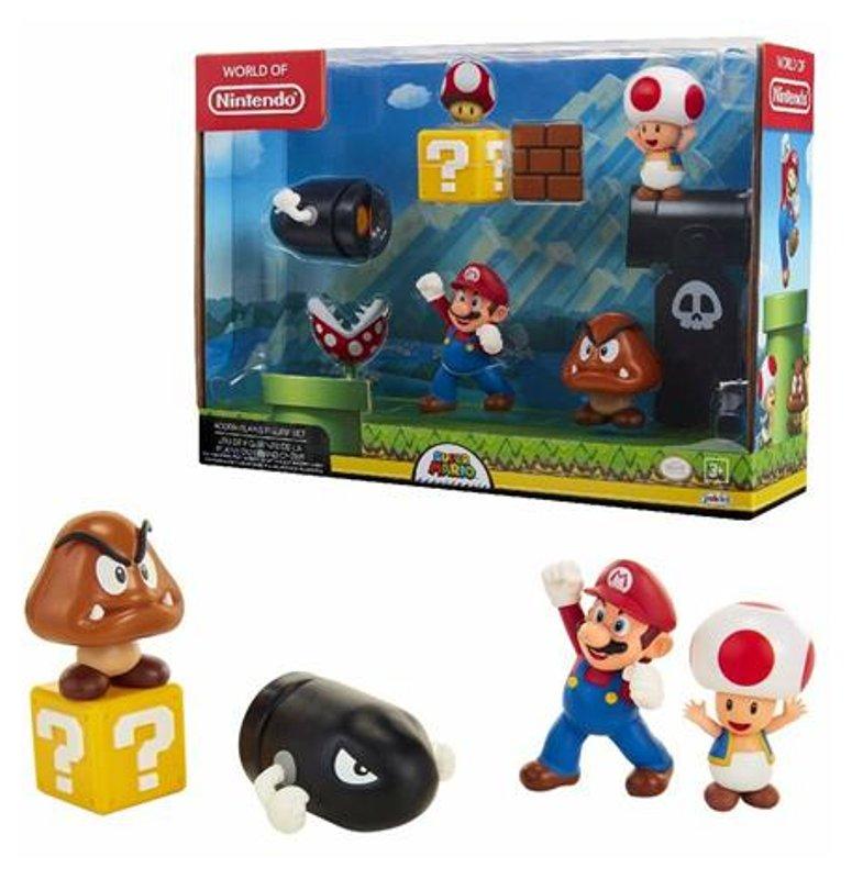 Nintendo Super Mario diorama Acorn Plains con personaggi articolati 6 cm Jakks Pacific