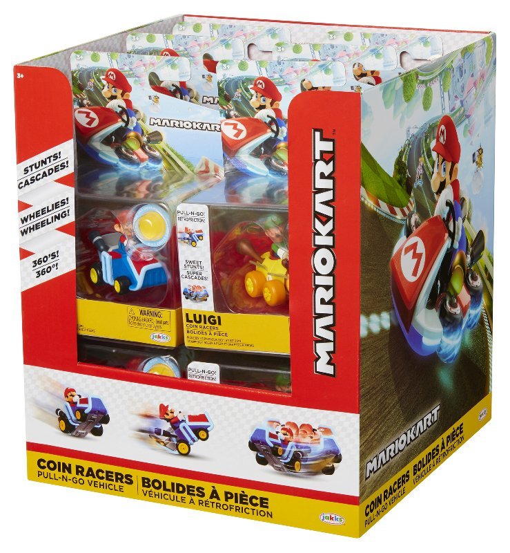 Nintendo Supermario coin racers retrocarica assortiti Jakks Pacific