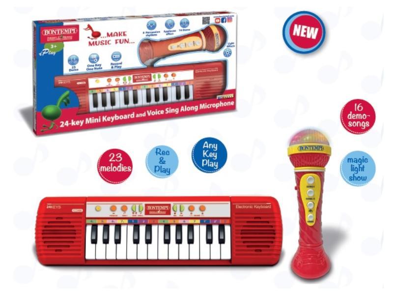 Tastiera 24 tasti con microfono karaoke bontempi
