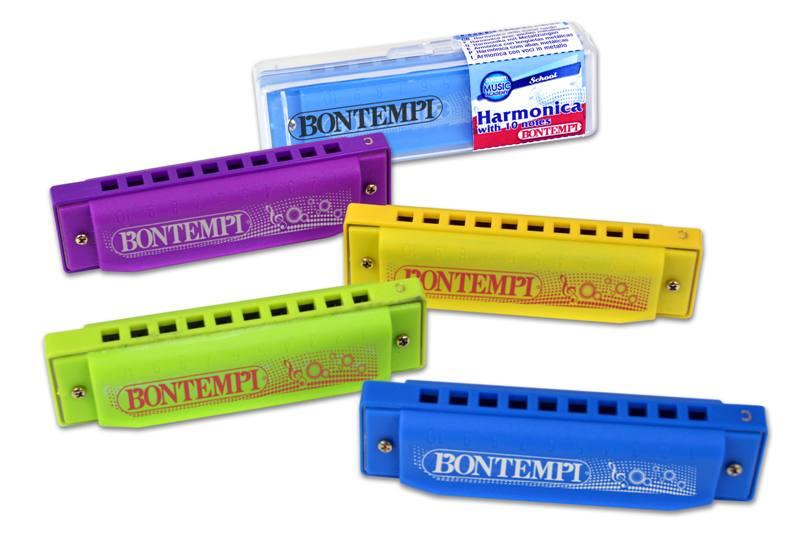 Espositore: Armonica colorata con voci in metallo e astuccio bontempi