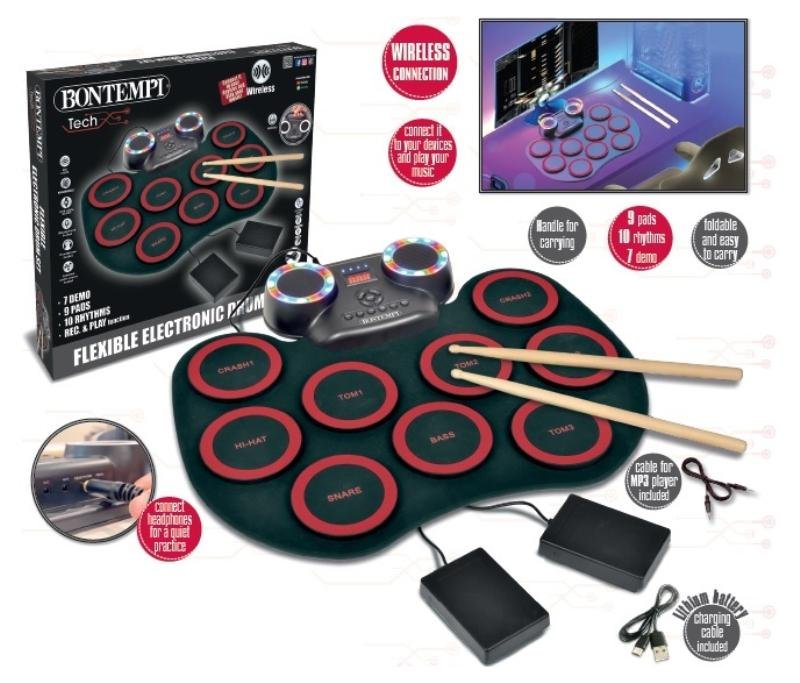 Batteria elettronica flessibile a 9 pads bontempi