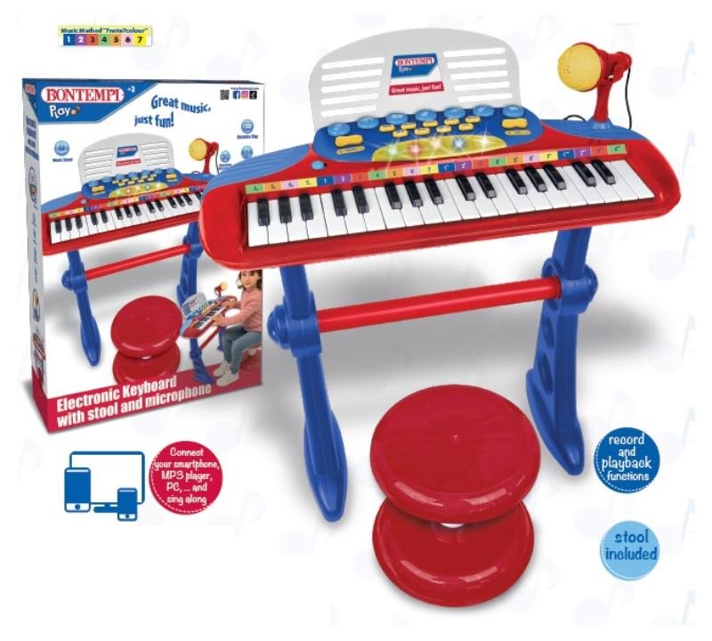 Tastiera 37 tasti con gambe, microfono, sgabello e leggio bontempi