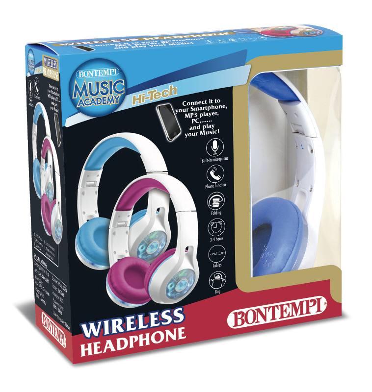 Cuffia wireless con luci led (colori assortiti) bontempi
