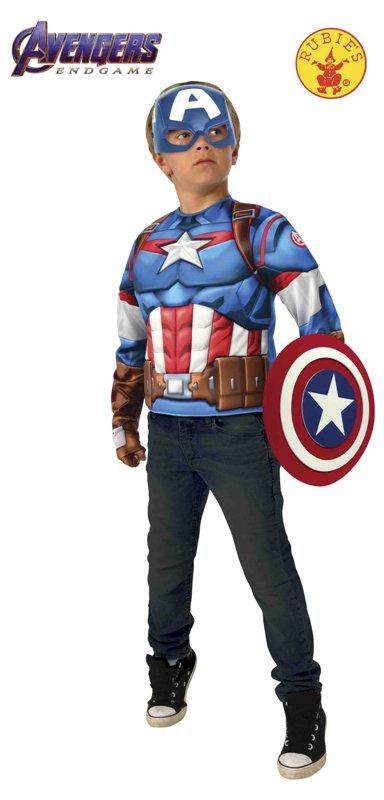 TOP MUSCOLOSO MUSCULOSO CAPITAN AMERICA CON ACCE 5-8 ANNI/110-128 cm Rubie's Costume Company