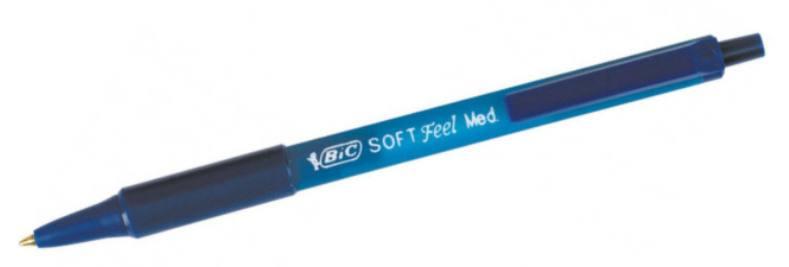 Penna a sfera a scatto soft feel blu con grip bic