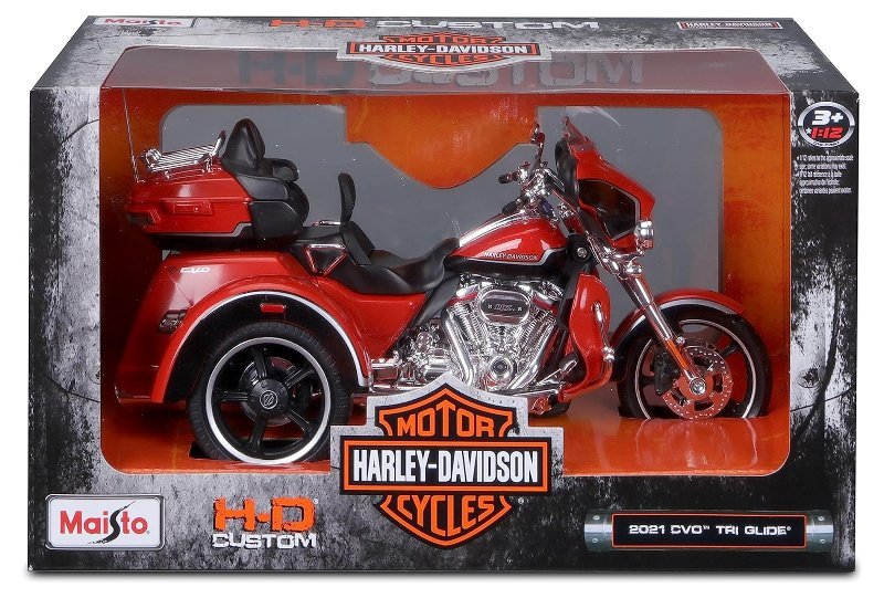 1/12 2021 Harley Davidson CVO Tri Glide Met. Orange/Met. Black maisto