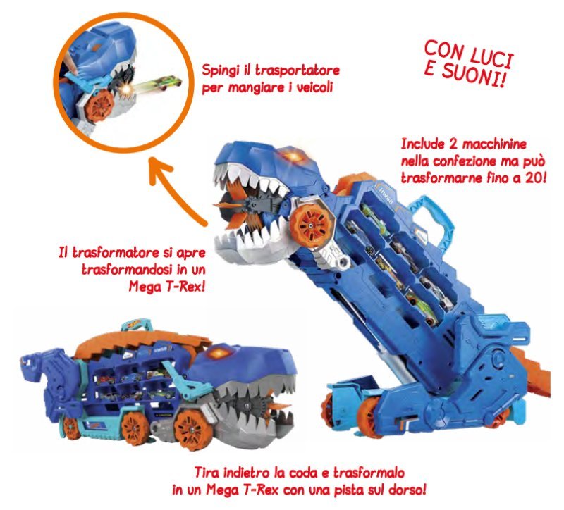 HW CITY Mega T-Rex Trasportatore mattel