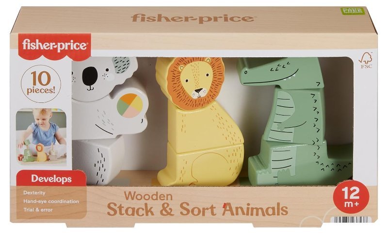 Fisher-Price Wood Animali della Savana mattel