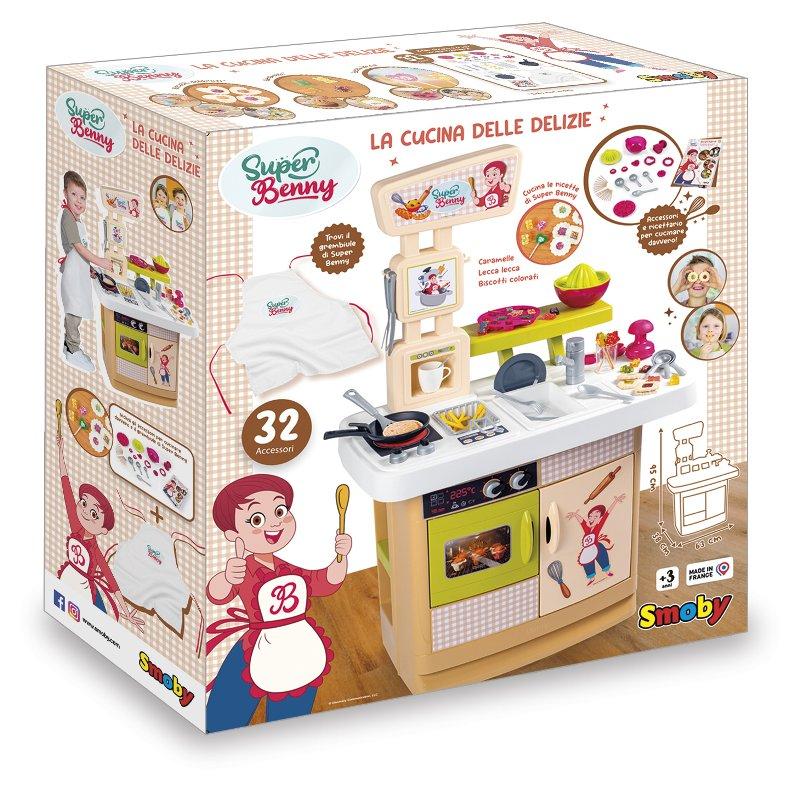 Super Benny Cucina delle Delizie con 32 accessori. Incluso il grembiule di Super Benny, un ricettario e gli accessori per cucinare davvero! Simba