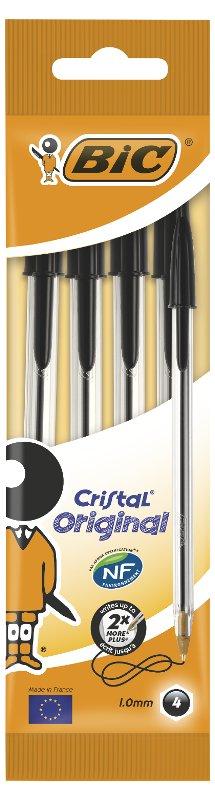 BLISTER 4 PENNE NERE CRISTAL ORIGINAL bic
