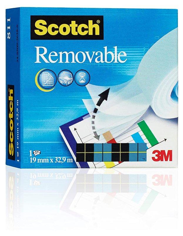 Nastro invisibile 3M SCOTCH removibile 811 19x33 3m