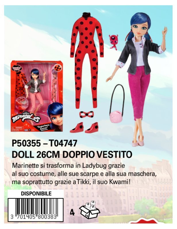 MIRACULOUS DOLL 26cm DOPPIO VESTITO (T04747) Bandai Namco Entertainment France