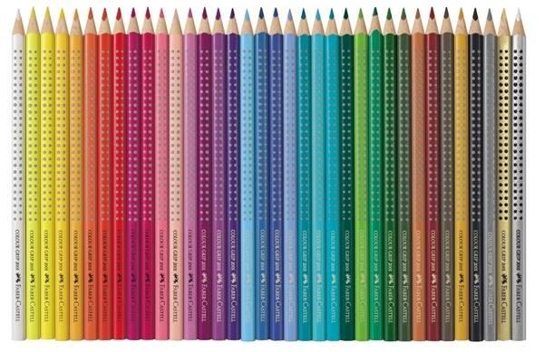 Scatola in metallo 36 colori a matita a sezione triangolare acquerellabili con grip faber-castell