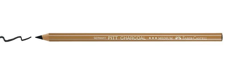 Matita di carboncino Pitt per artisti - NERO intenso - confezione da 6 pezzi faber-castell