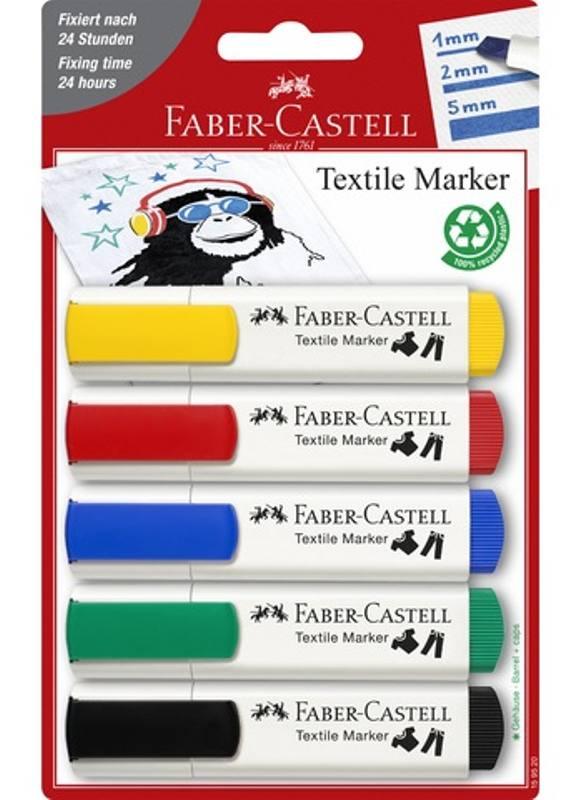 BLISTER 5 MARCATORI TESSILI faber-castell