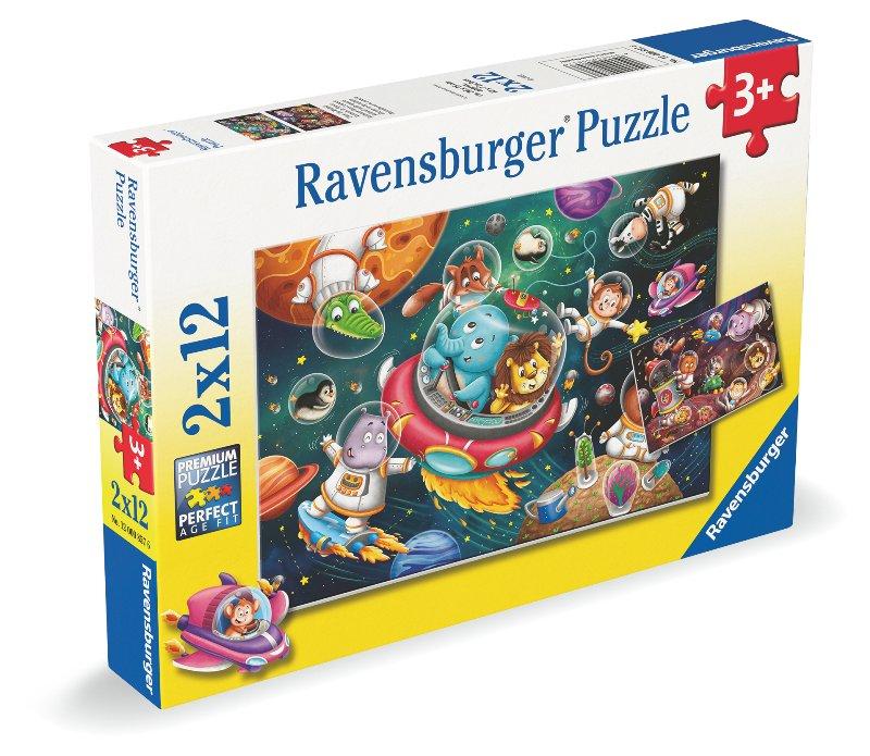 Puzzle 2X12 PZ Animali nello spazio ravensburger