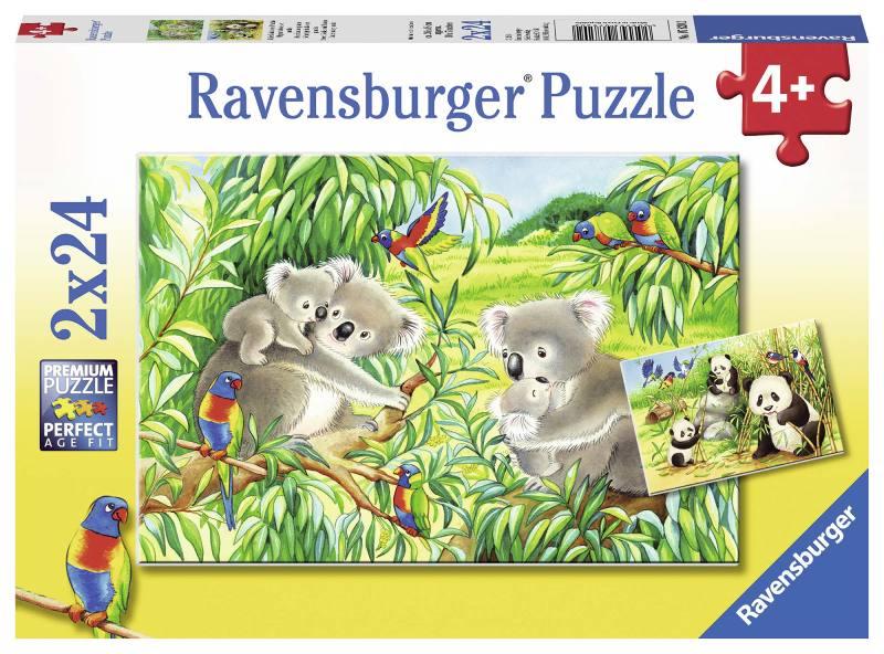 Puzzle 2x24 pz Dolci Koala e Panda ravensburger