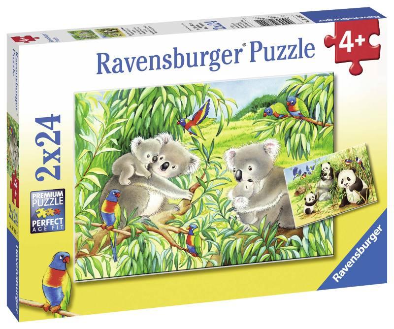 Puzzle 2x24 pz Dolci Koala e Panda ravensburger