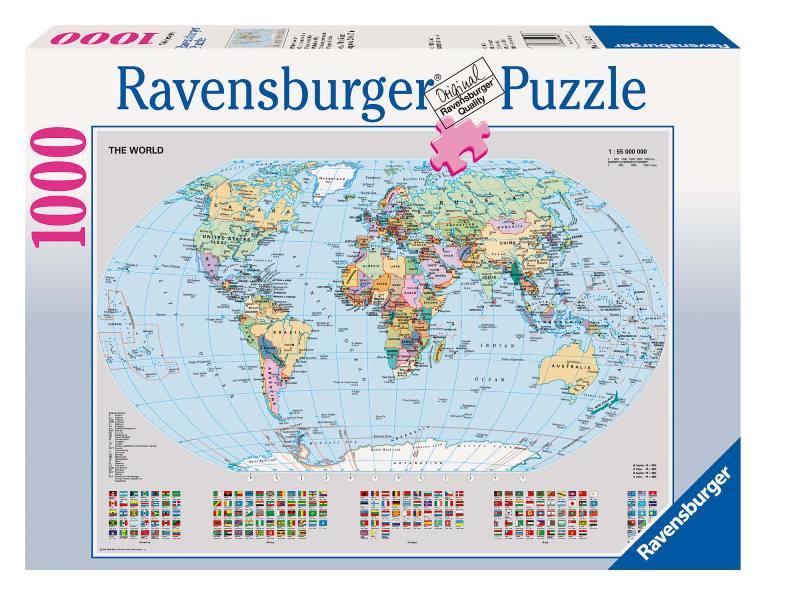 Puzzle 1000 pz Mappamondo politico ravensburger