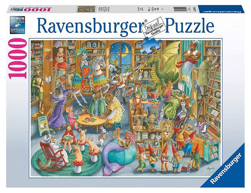 Puzzle 1000 pz Mezzanotte in biblioteca ravensburger