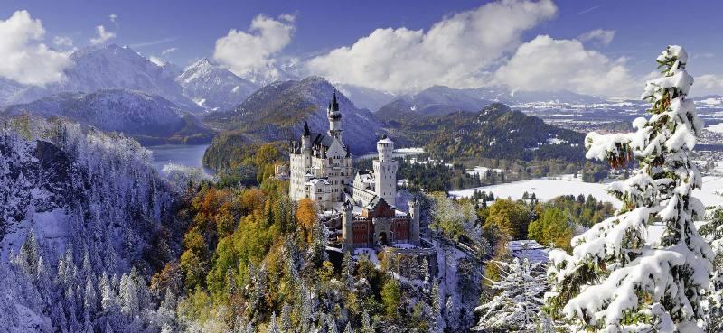 Puzzle 2000 pz Castello di Neuschwanstein Panorama ravensburger