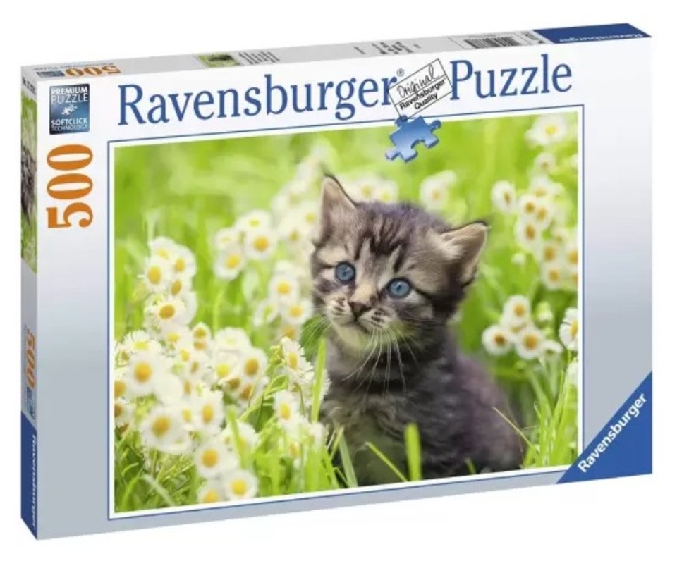 Puzzle 500 pz Gattino nel prato ravensburger