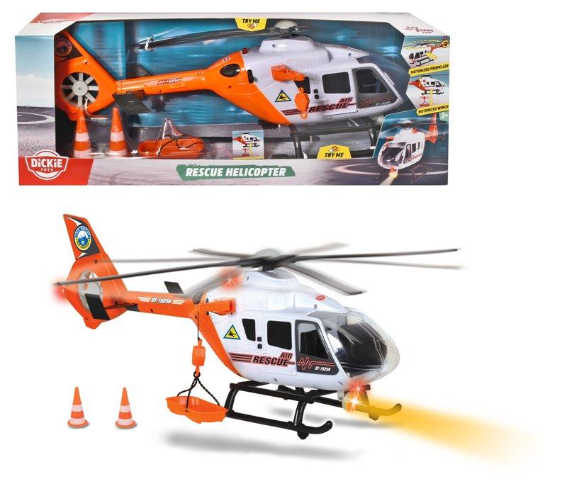 Rescue Helicopter cm. 64 luci e suoni, rotore girevole, verricello, portelloni apribili, accessori Simba