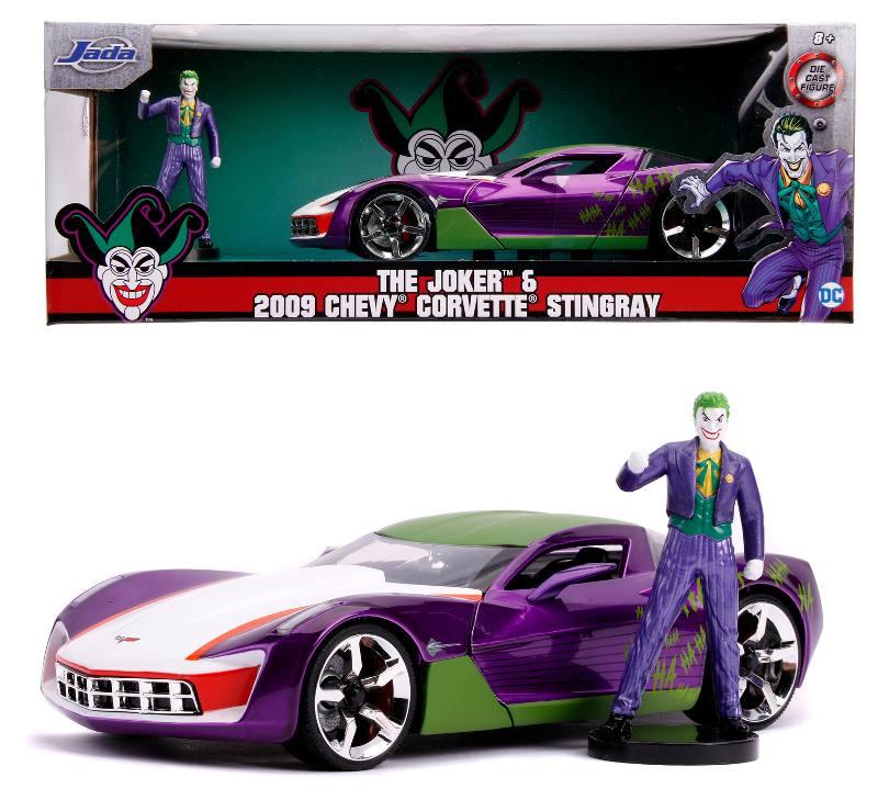 Joker 2009 Chevy Corvette Stingray in scala 1:24 die-cast con personaggio di Jocker in die cast Simba