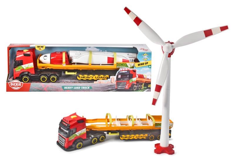 Heavy Load Truck cm. 41 con parti apribili, luci e suoni, inclusa turbina eolica con motore a molla Simba