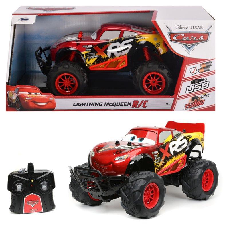 RC Lightning McQueen Off Road 1:14, 2 canali, 2,4GHz, funzione turbo, velocita' fino a 9 km/h, funzione di guida completa, sistema di ricarica USB Simba