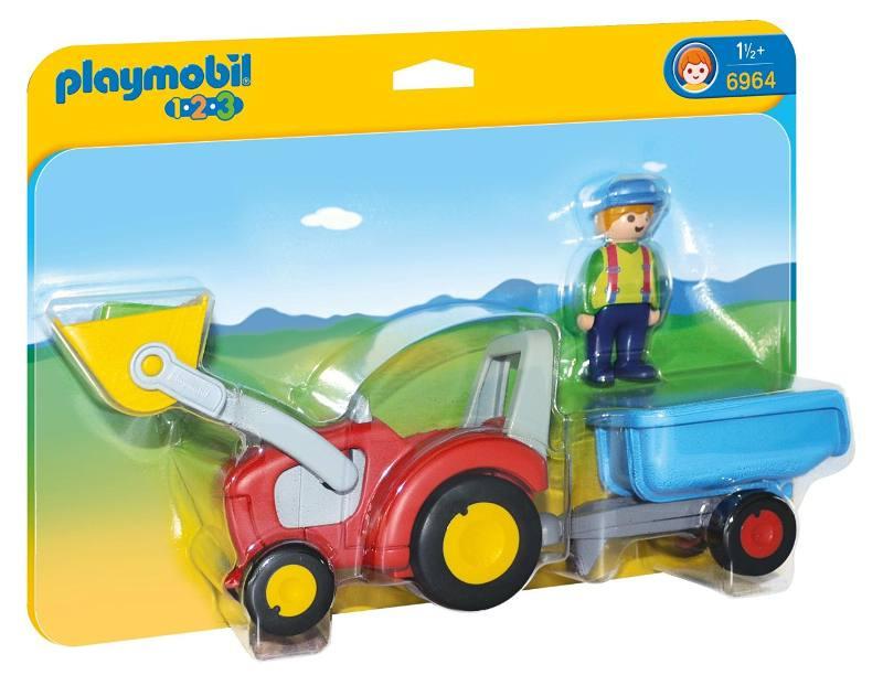 TRATTORE CON BENNA E RIMORCHIO 1.2.3 playmobil