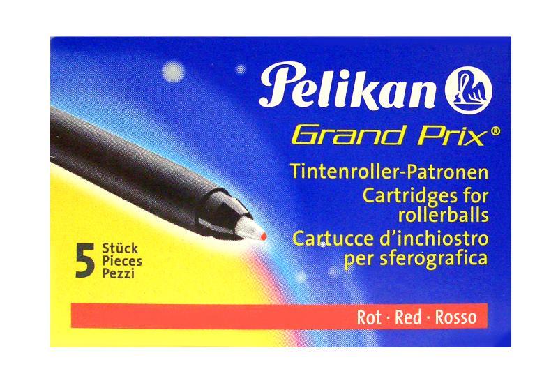 confezione da 5 cartucce sferografica rosse pelikan