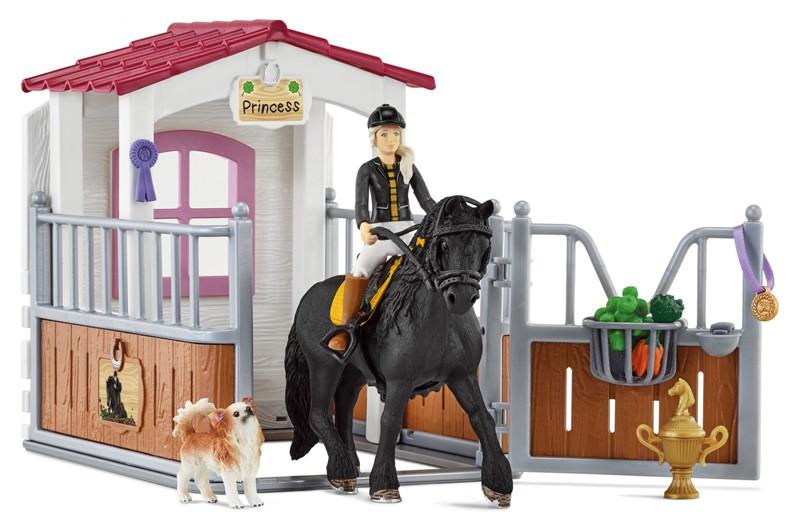 BOX PER CAVALLI CON TORI E IL SUO CAVALLO PRINCIPESSA (HORSE CLUB) Schleich