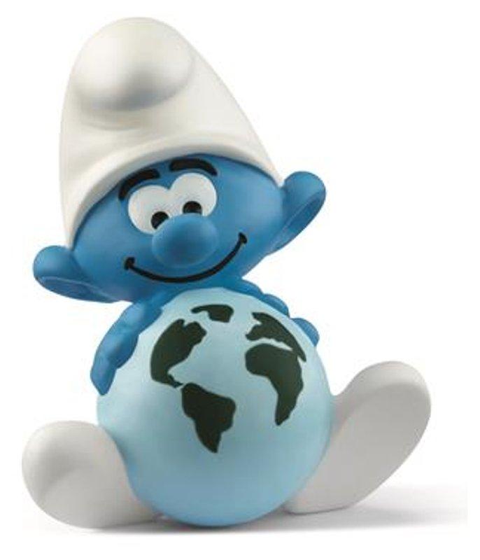 Puffo con Pianeta blu (the SMURFS - Price red) Schleich