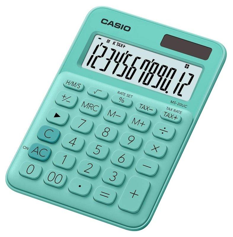 CALCOLATRICE TAVOLO CASIO 12 CIFRE VERDE PASTELLO casio