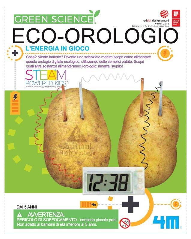 Green Science Eco-Orologio POTATO CLOCK 4M