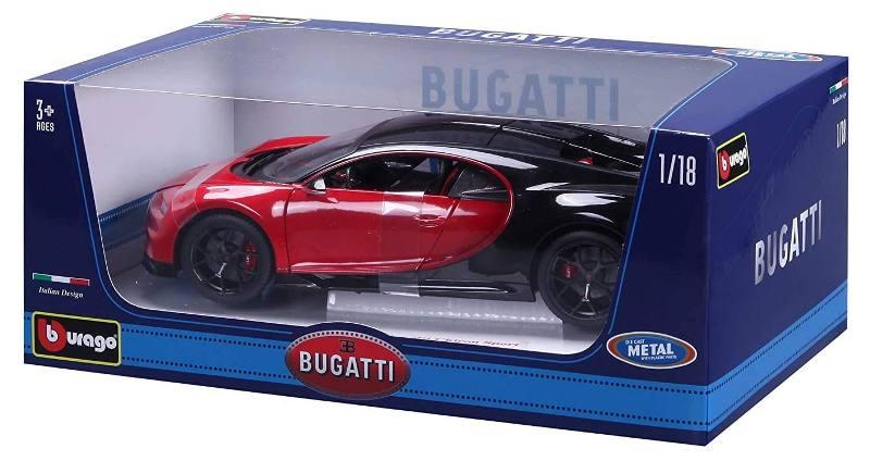 1/18 Bugatti Chiron Sport Black/Red bburago