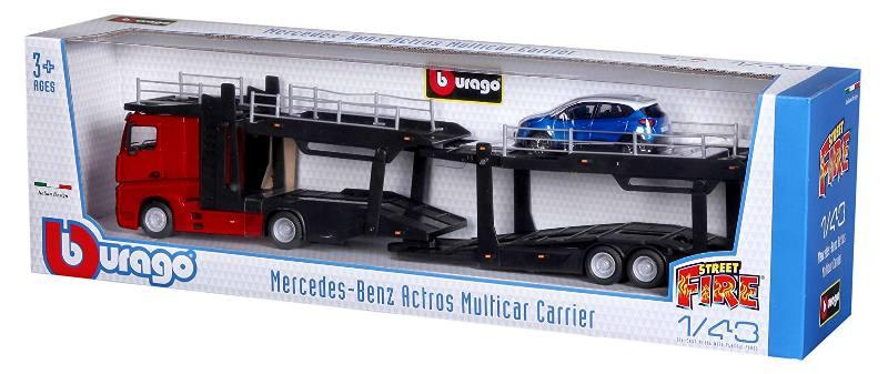 1/43 STR. FIRE Multicar Carrier Iveco S-Way w/front trailer + 2022 Audi RS e-tron GT bburago