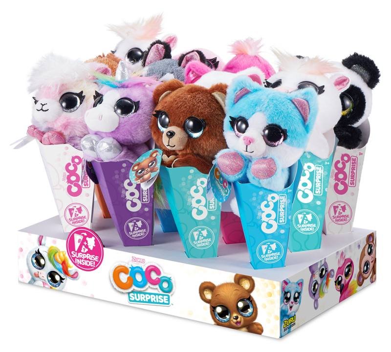 COCO Surprise espositore 12 peluche assortiti con sorpresa Zuru