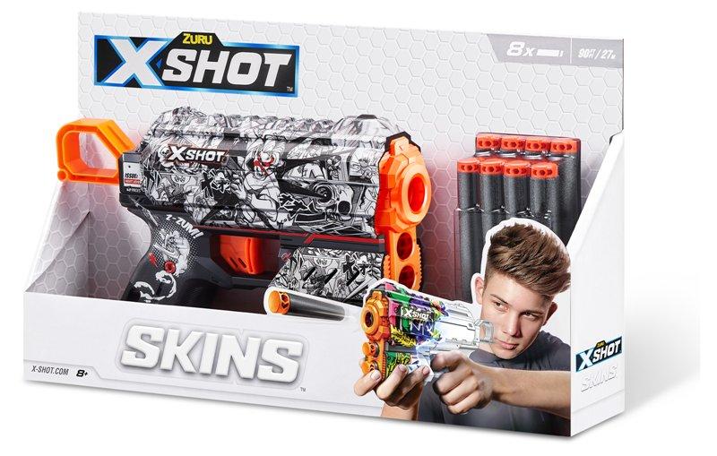 X-SHOT Skins Flux(8 Darts) Open Box,Bulk Zuru