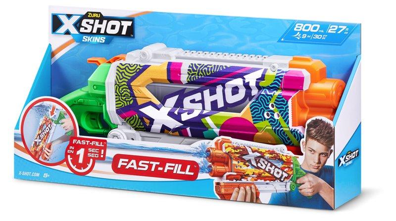 X-SHOT WATER Pump Action Fast-Fill Skins Open Box,Bulk Zuru