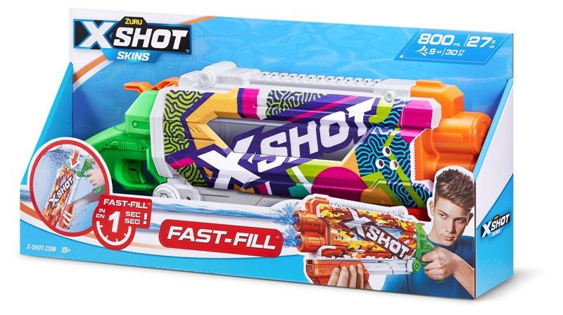 X-SHOT WATER Pump Action Fast-Fill Skins Open Box,Bulk Zuru