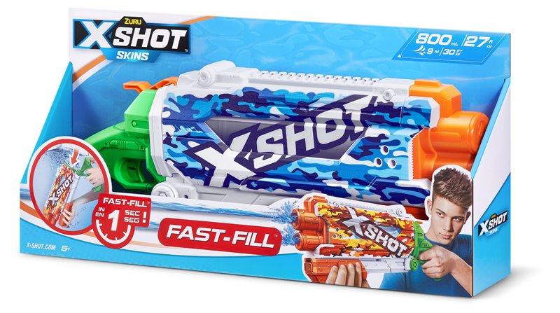 X-SHOT WATER Pump Action Fast-Fill Skins Open Box,Bulk Zuru