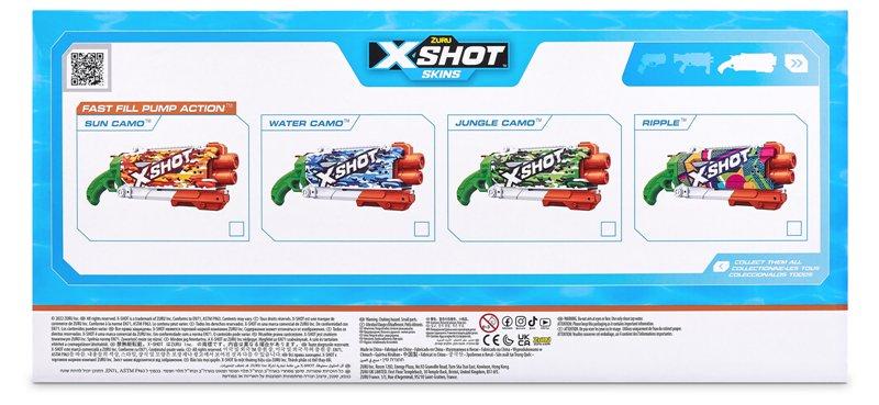 X-SHOT WATER Pump Action Fast-Fill Skins Open Box,Bulk Zuru